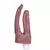 Pênis duplo com vibro cor chocolate 18 e 17cm - Código 4964