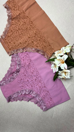 KIT COM 2 CALCINHAS (TANGA) - ROSA/NUDE - PLUS SIZE