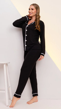 Pijama Americano Longo em Suede Premium - Última Unidade M - RYCCA Moda Íntima