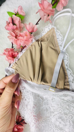 CONJUNTO CROPPED FLORZINHA - BRANCO - RYCCA Moda Íntima