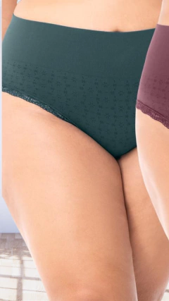 KIT COM 2 CALCINHAS (TANGA) - VERDE/VINHO - PLUS SIZE - loja online