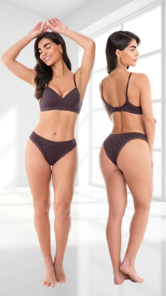 KIT COM 2 CALCINHAS (TANGA) CÓS MÉDIO - PRETO/MARROM - comprar online