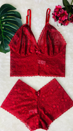 CONJUNTO CROPPED RENDADO (Sem bojo) - VÁRIAS CORES - loja online
