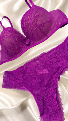 Imagem do Conjunto Arco Duplo Renda Odalisca - Pink