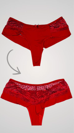 Calcinha Malu Fio Duplo Com Renda - Várias Cores - RYCCA Moda Íntima