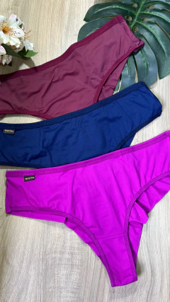 CALCINHA POLIAMIDA FIO DUPLO - PLUS SIZE - VÁRIAS CORES - comprar online