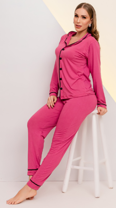 Imagem do Pijama Americano Longo em Suede Premium - Diversas Cores
