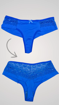 Calcinha Malu Fio Duplo Com Renda - Várias Cores