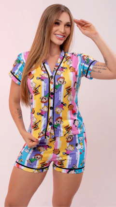PIJAMA AMERICANO CURTO GOLA V - SNOOPY - RYCCA Moda Íntima
