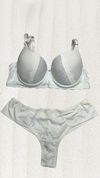 Conjunto Com Bojo Em Poliamida E Renda - Branco