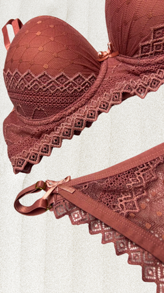 Conjunto Com Bojo De Renda E Tule - Rose - RYCCA Moda Íntima