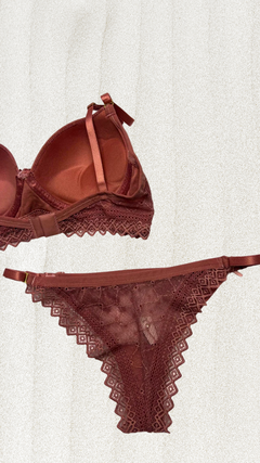 Conjunto Com Bojo De Renda E Tule - Rose na internet