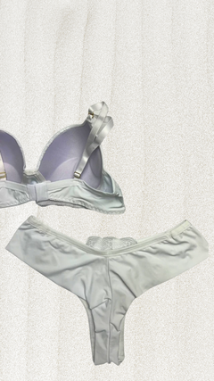 Conjunto Com Bojo Em Poliamida E Renda - Branco - comprar online