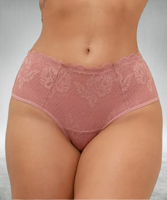 Kit Com 3 Calcinhas Com Renda Forrada - Fio Duplo e Cós Alto - Nude, Azul E Preto - comprar online