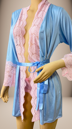 Robe Premium Malha Fria Com Renda E Calcinha - Rosa na internet