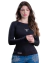 CAMISETA TÉRMICA UV+ FEMININA TEXAS FARM PRETO REF: 13804