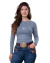 CAMISETA TÉRMICA UV+ FEMININA TEXAS FARM AZUL NIMBUS/BRANCO REF: 14528