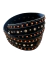 CINTO FEMININO EM COURO PRETO COM FIVELA E STRASS REF: 12696 na internet