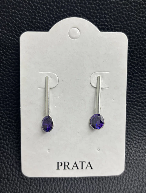 Brinco Zircônia Rendonda Pendurada