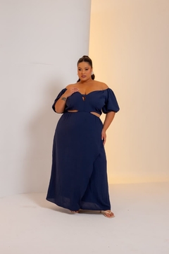 Vestido Longo Ombro a Ombro Transpassado - 306272 - comprar online