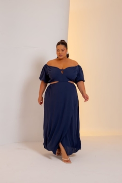 Vestido Longo Ombro a Ombro Transpassado - 306272 - loja online