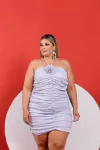 Vestido Curto Tubinho Blogueira Detalhe De Flor - 226247