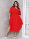 Vestido Transpassado Manga Flair Assimétrico - 288747 - comprar online