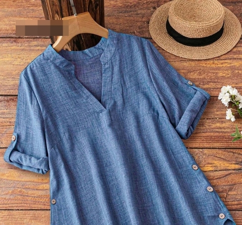 Camisa Alongada Detalhes em Botões - 306380