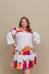 Vestido Midi Decote em V Flowers - 310047