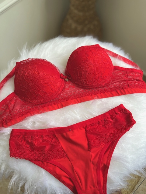 Conjunto com bojo luxo - Vermelho