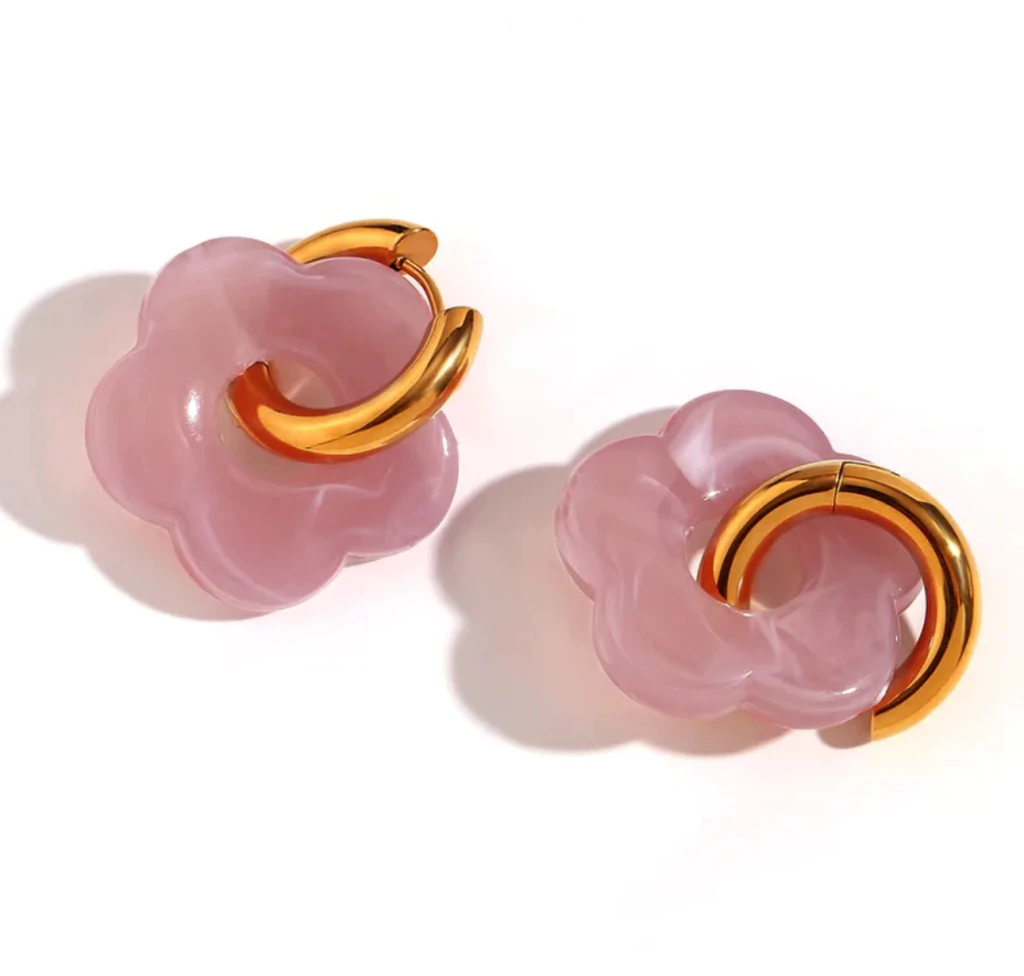 Aros nube rosa