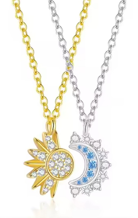Cadena sol y luna celeste mixta