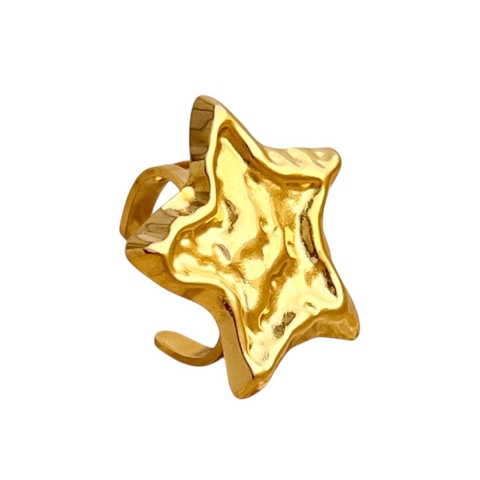 Anillo chunky star dorado