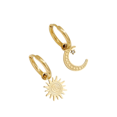 Aros moon-sun dorados