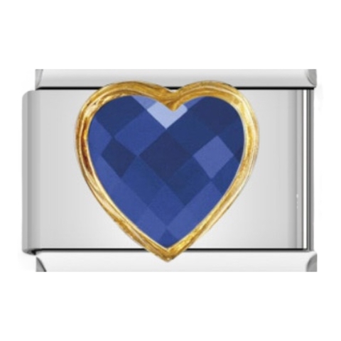 Charm crystal blue heart
