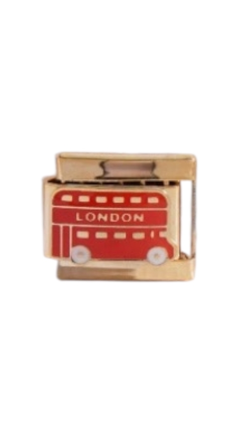 Charm London bus dorado
