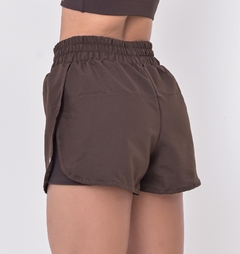 Short Duplo Tactel Café - Fulô Fitness
