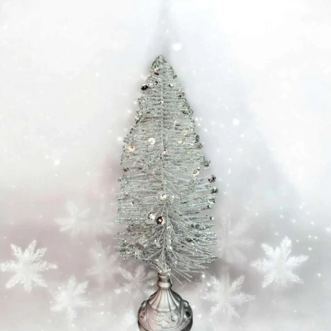 ARBOLITO GOTITAS DE CRISTAL PLATA 20CM - comprar online