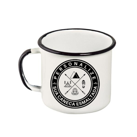 Caneca esmaltada personalizada | Kit 15 unidades