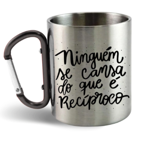 Caneca de Inox com Alça de Mosquetão Nª85 - comprar online