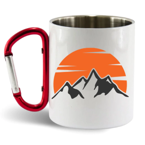 Caneca de Inox com Alça de Mosquetão Nª48