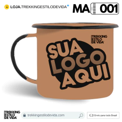 Caneca esmaltada personalizada | Kit 27 unidades - Trekking estilo de vida