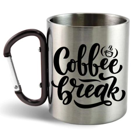 Caneca de Inox com Alça de Mosquetão Nª04