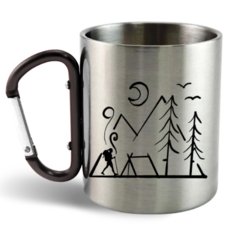 Caneca de Inox com Alça de Mosquetão Nª07