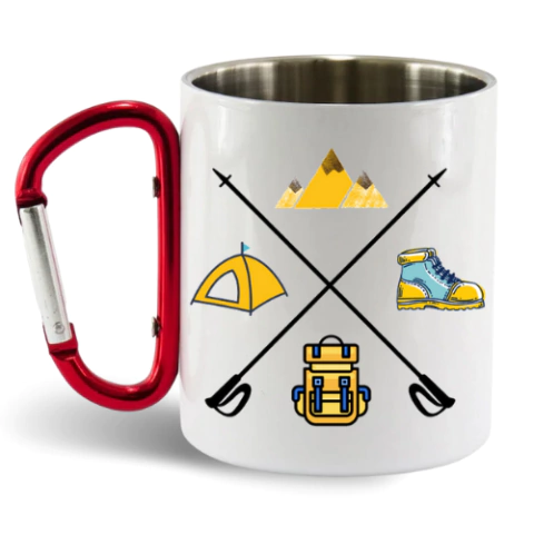 Caneca de Inox com Alça de Mosquetão Nª14