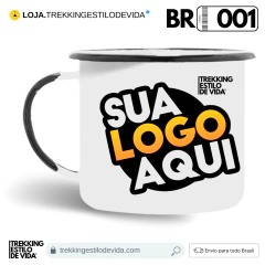 Caneca esmaltada personalizada | Kit 08 unidades