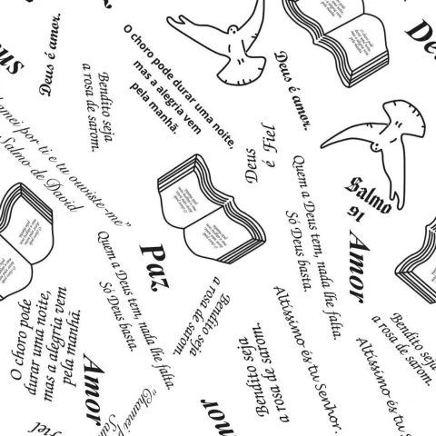 Tnt Estampado - Pomba Da Paz Preto/Branco