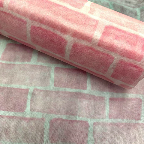 Tnt Estampado - Tijolinho Rosa Bebe Branco