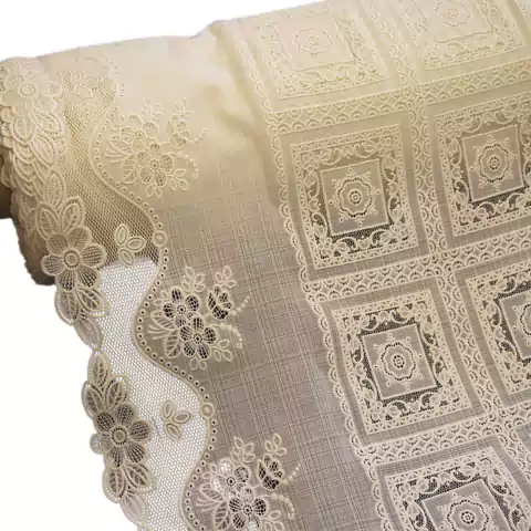 Caminho De Mesa Renda Pvc Plástico - Caridade Bege REF.2980