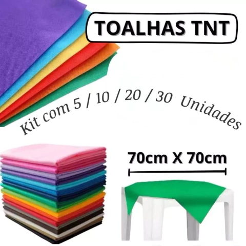 Kit Toalhas de Mesa TNT 70x70cm – Festa, Cobre Mancha, Decoração